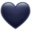 Siyah kalp emoji U+1F5A4