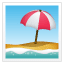Plaj ile güneş şemsiyesi Whatsapp U+1F3D6