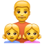 Aile: erkek ve 2 kız çocuğu Emoji U+1F468 U+1F467 U+1F467