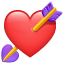 Okla delinmiş kalp emoji U+1F498