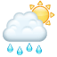 Güneş ve yağmur emoji U+1F326